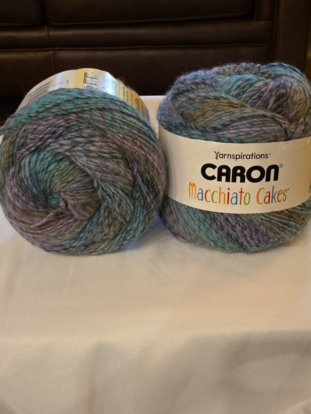 Caron Macchiato Cakes Multicolor Yarn - Blue, Purple, Gray Acrylic/Wool Bulky